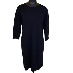 Lauren Ralph Lauren Black Knit Long-sleeve Sheath Dress Size Medium